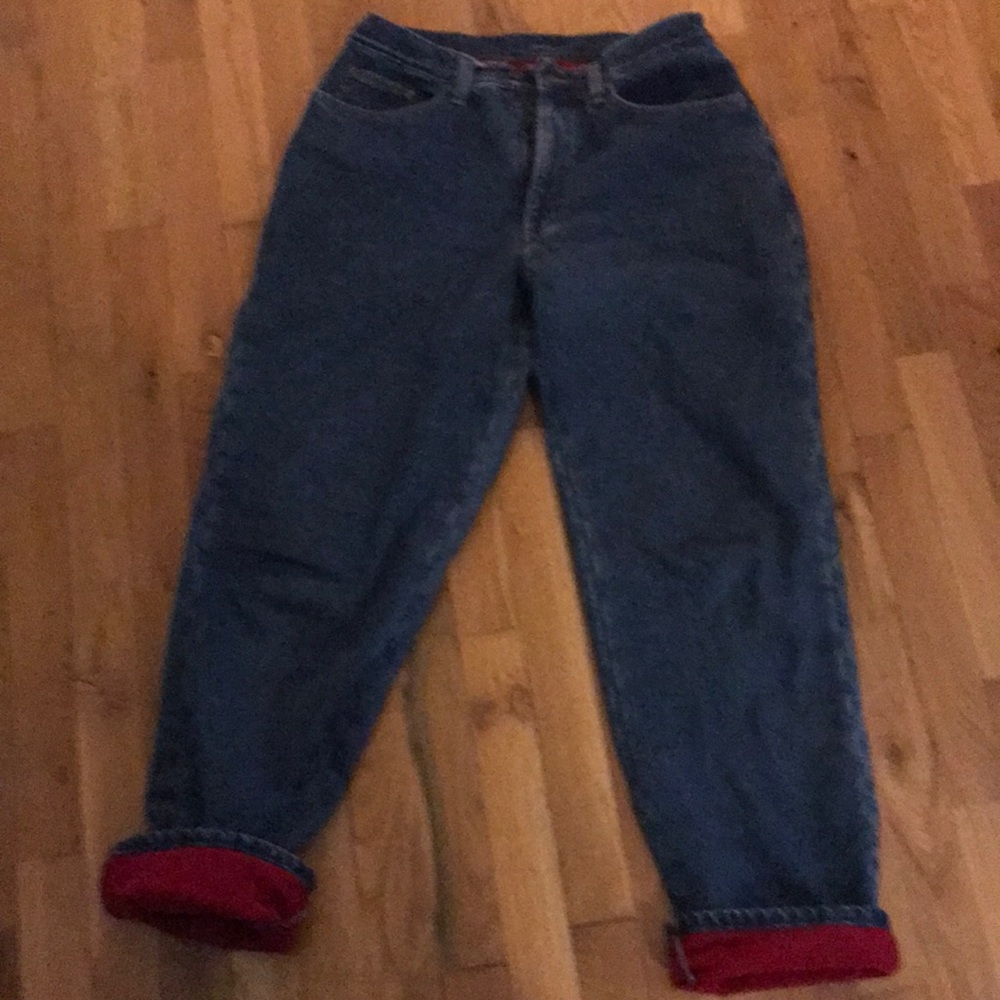 LL Bean Fleece Lined Dark Jeans 10R